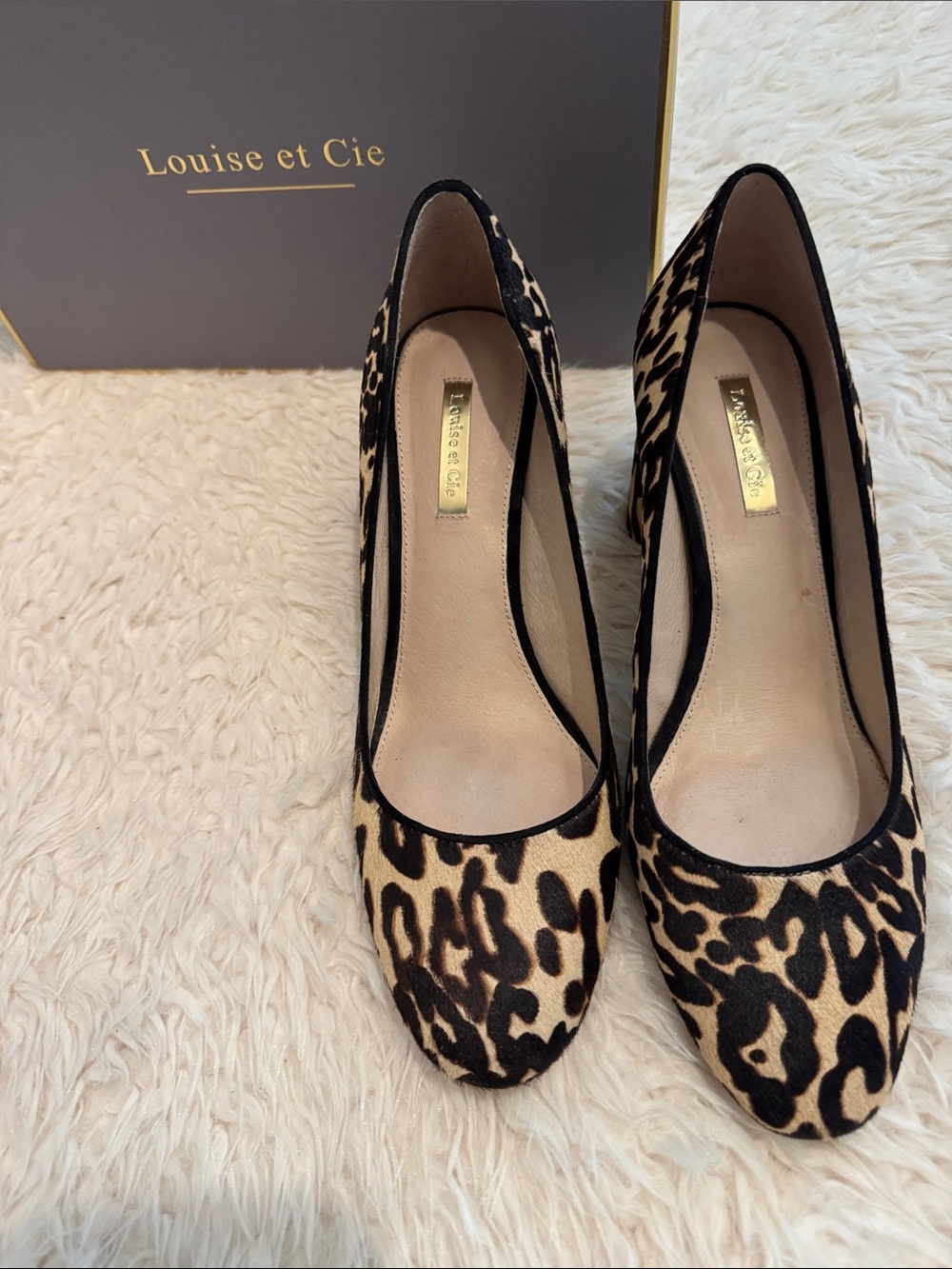 Louise et Cie Leopard-Print Pumps - Black & Tan